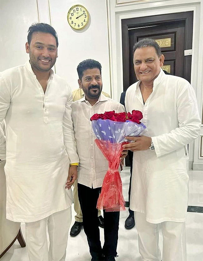 Azharuddin Meets Telangana CM Revanth Reddy And ministers - Sakshi2