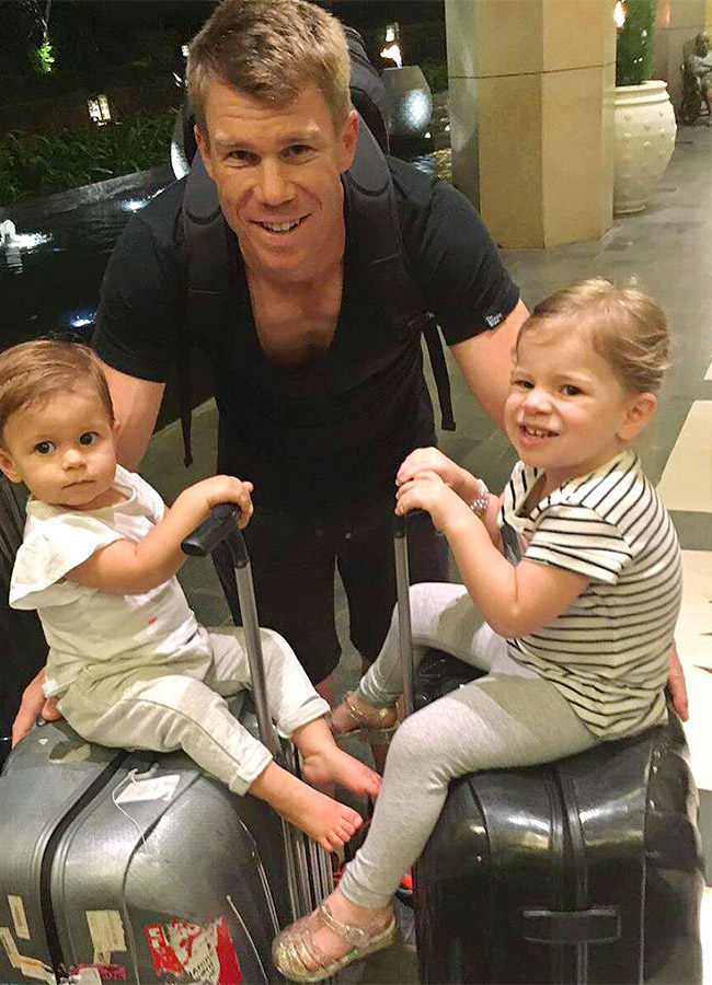 cricketer david warner family photos - Sakshi23