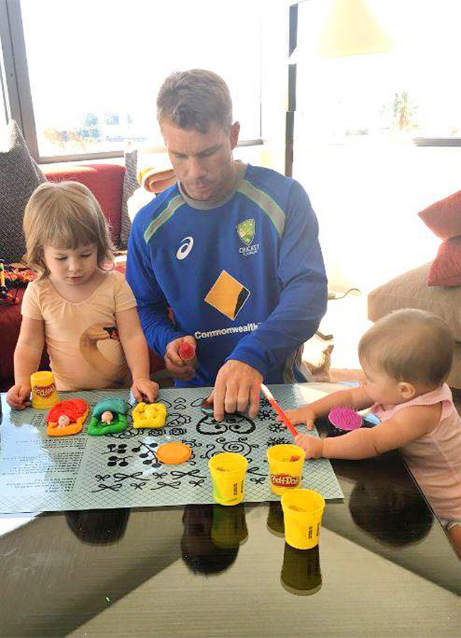 cricketer david warner family photos - Sakshi29