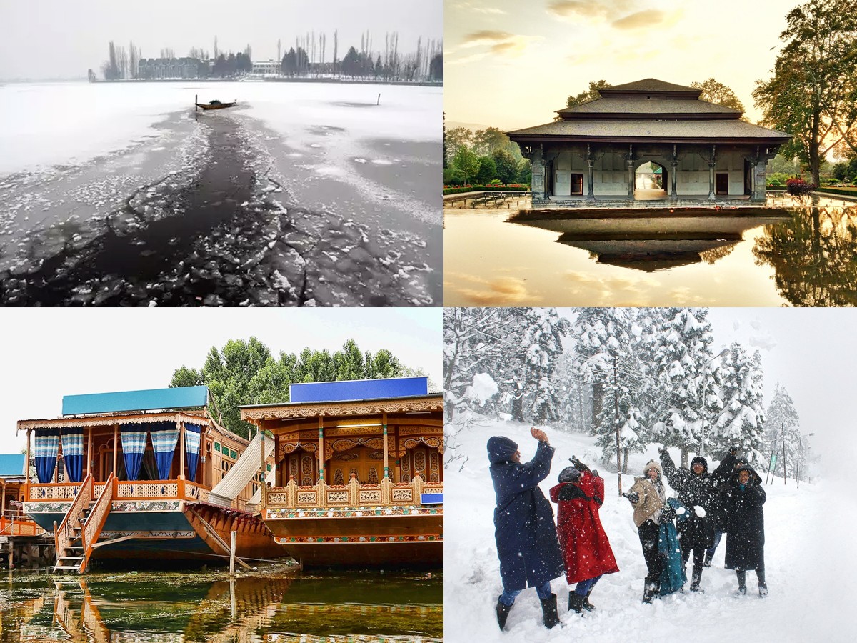 Shikara rides on the frozen Dal Lake, houseboat stay, trip to Shalimar Bagh, walking in the snow. - Sakshi11