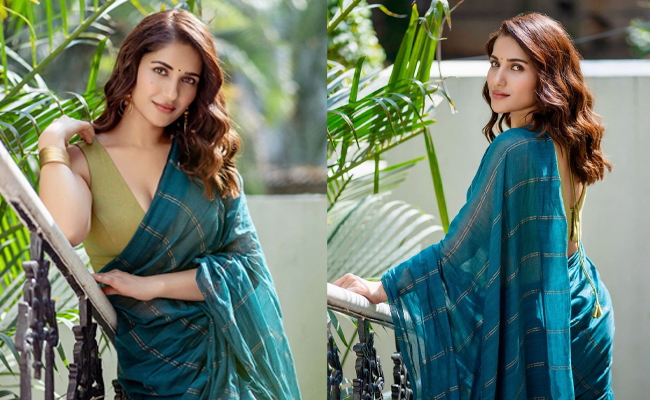 Ruhani Sharma Shines In Saree Attire Photos - Sakshi1