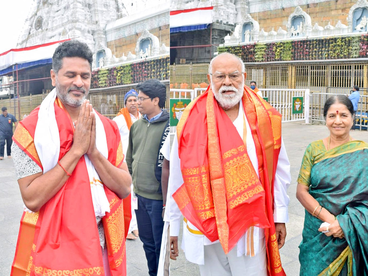 Prabhu Deva With His Father Sundaram Master Visits Tirumala Photos - Sakshi1