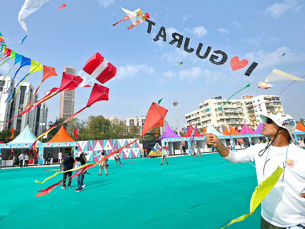 kite during the International Kite festival in Ahmedabad photos - Sakshi13