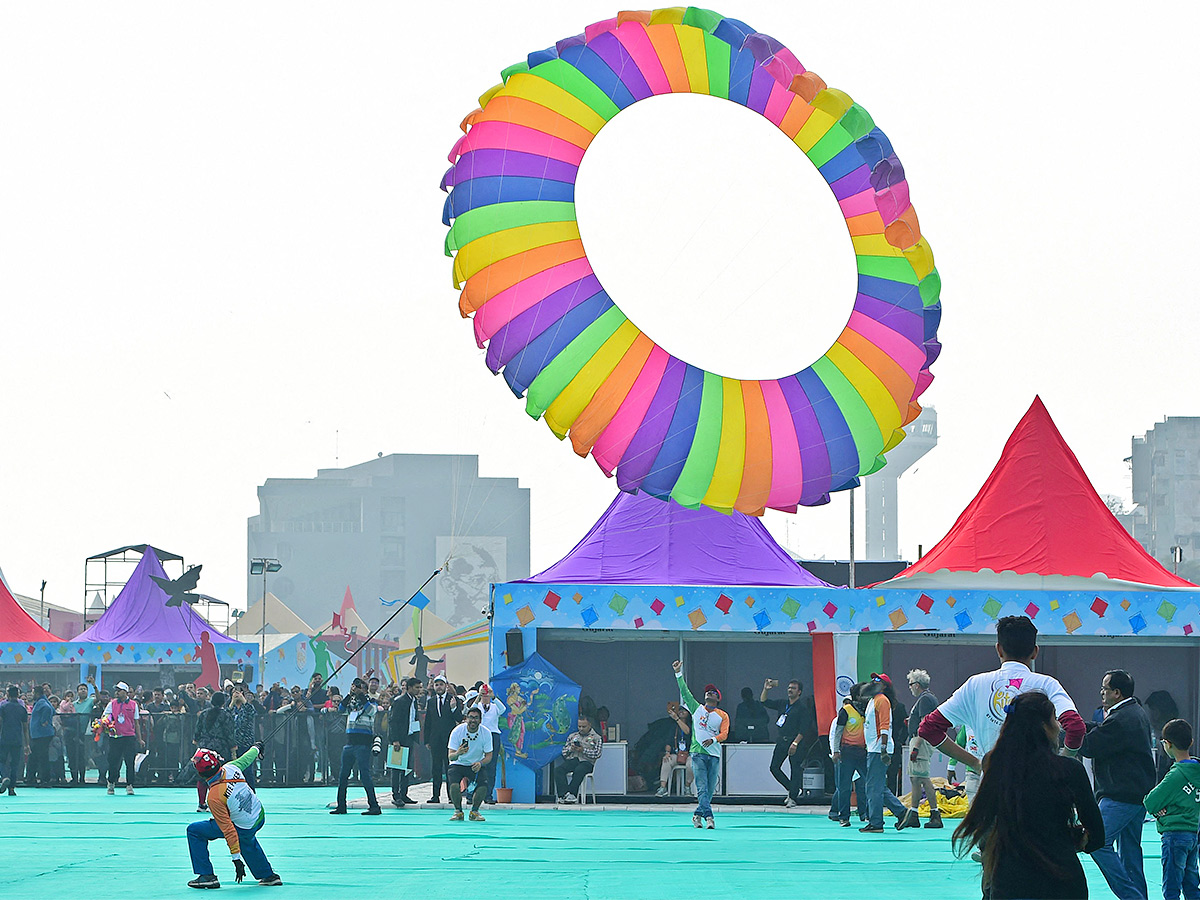 kite during the International Kite festival in Ahmedabad photos - Sakshi18