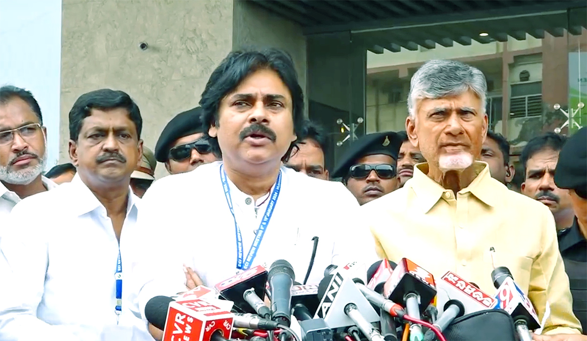 Chandrababu Naidu And Pawan Kalyan Press Meet With Chief Election Commissioner  - Sakshi6