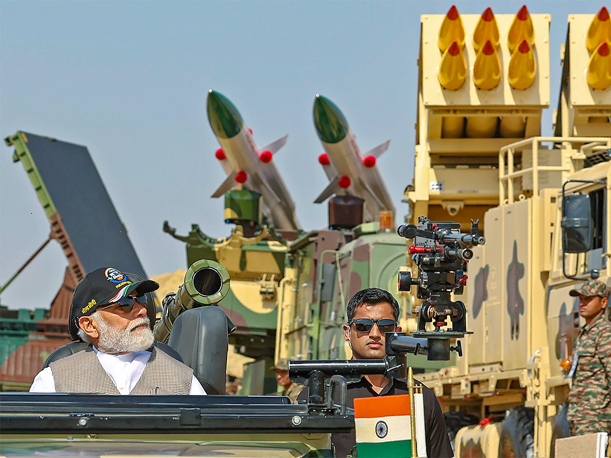 Indian Army on display during the Exercise Bharat Shakti in Pokhran - Sakshi1