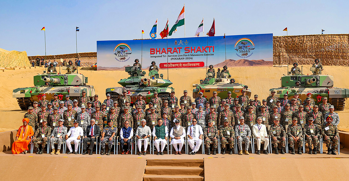 Indian Army on display during the Exercise Bharat Shakti in Pokhran - Sakshi32