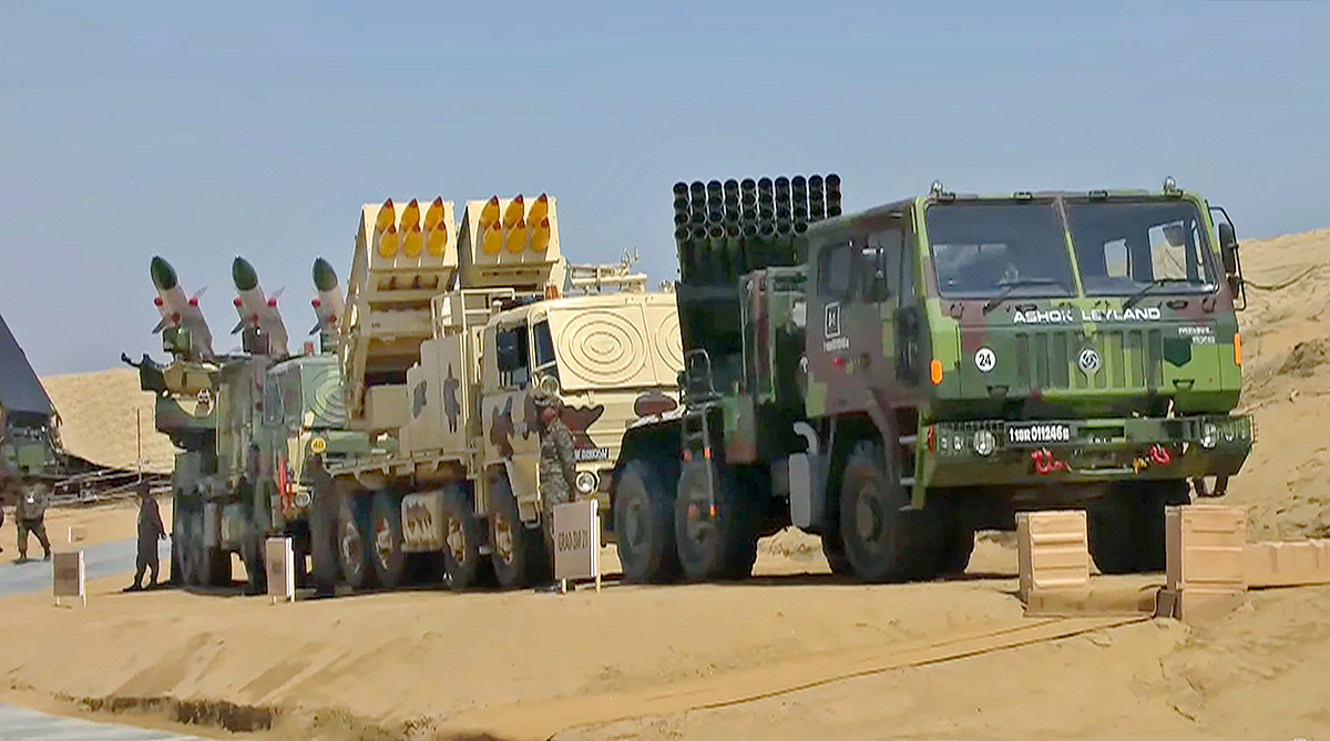 Indian Army on display during the Exercise Bharat Shakti in Pokhran - Sakshi5