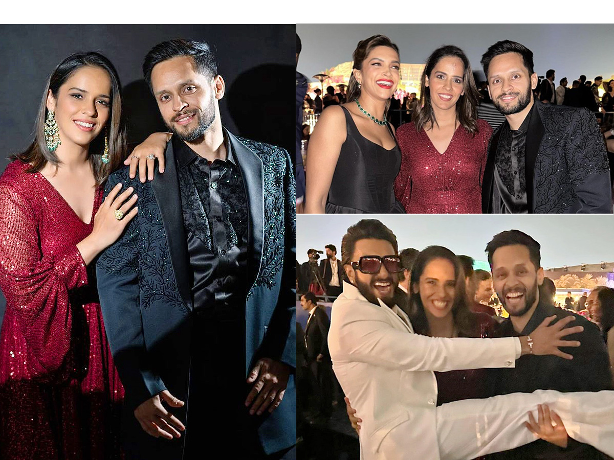 Saina Nehwal sizzles with husband Parupalli Kashyap at the Anant Ambani Pre Wedding photos - Sakshi1