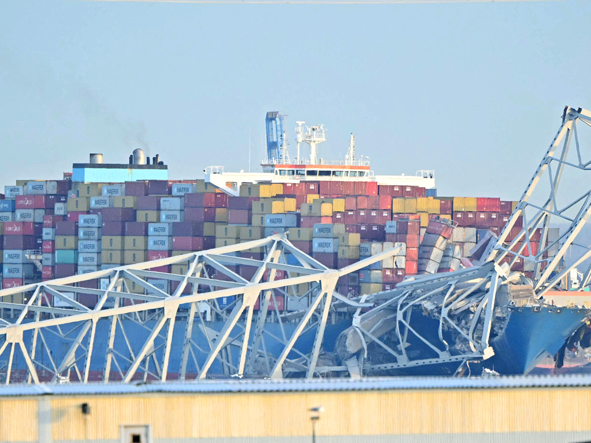 Maryland bridge collapses after being hit by cargo ship Photos - Sakshi11