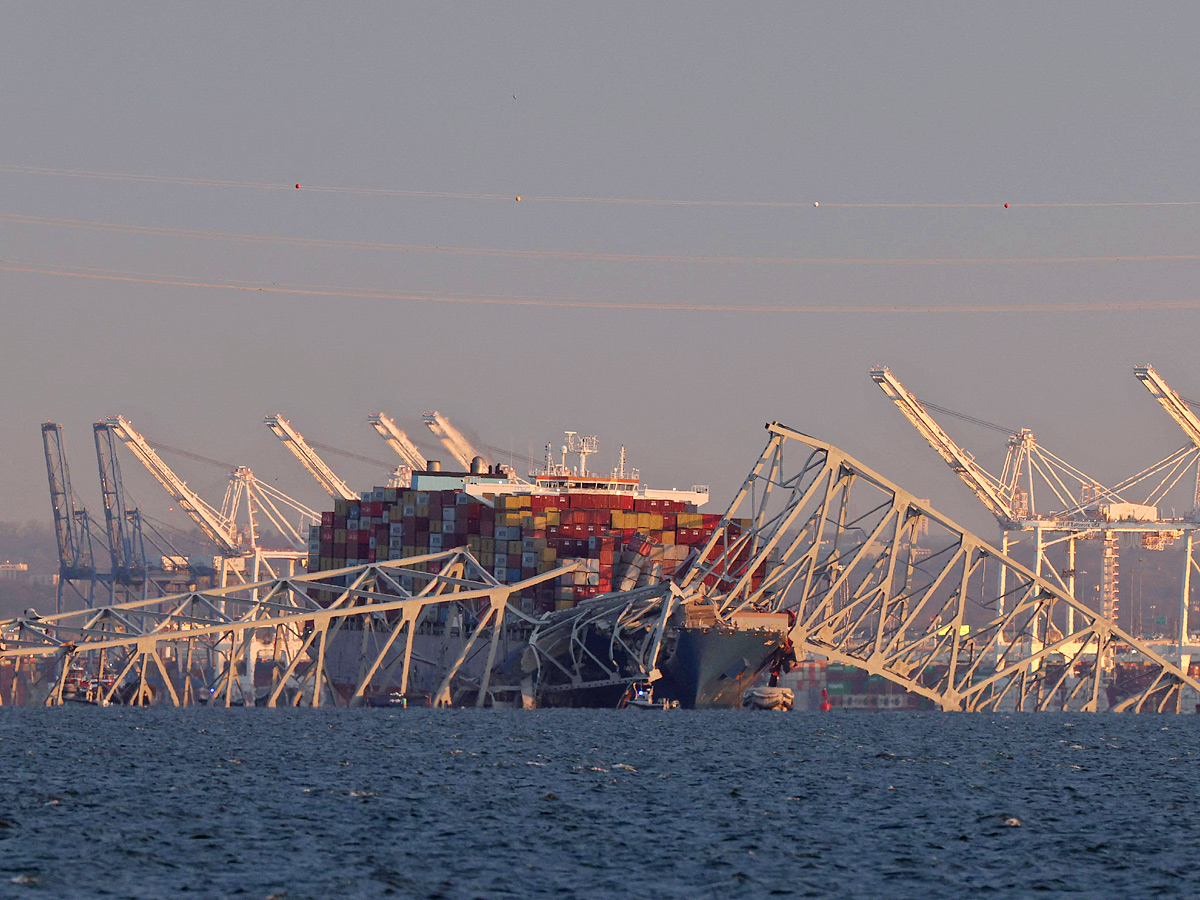 Maryland bridge collapses after being hit by cargo ship Photos - Sakshi16