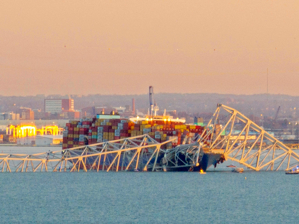 Maryland bridge collapses after being hit by cargo ship Photos - Sakshi1