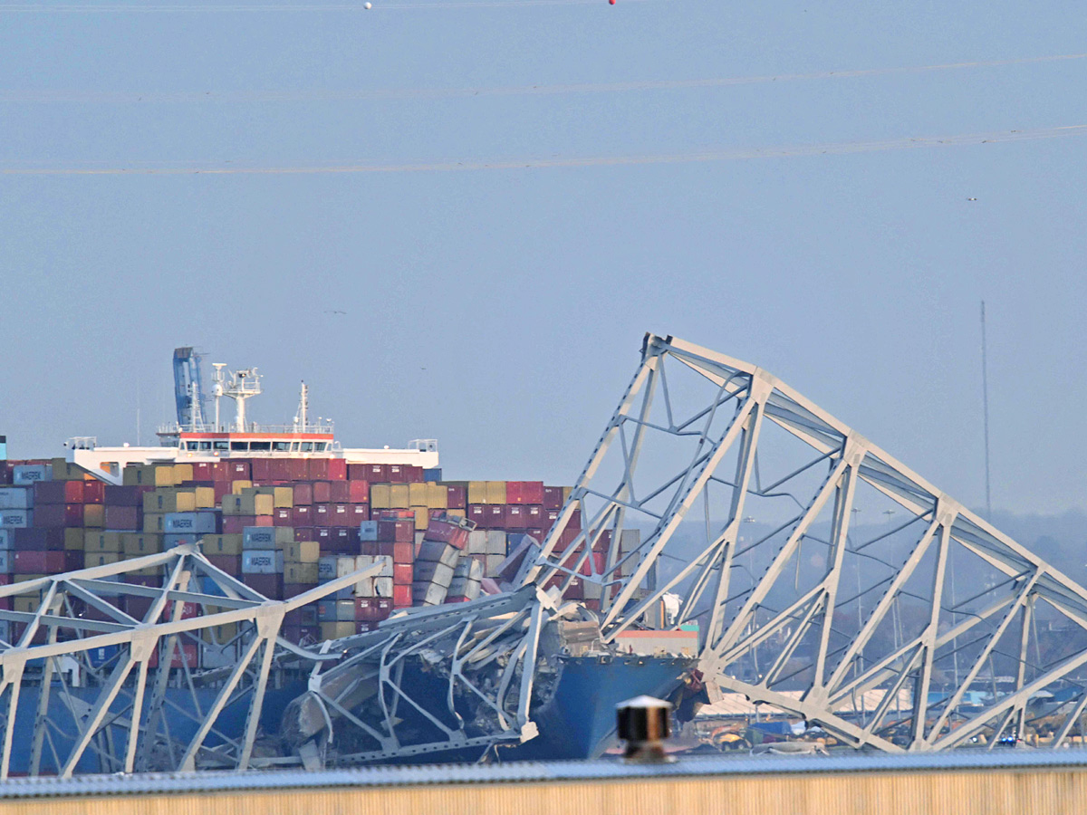 Maryland bridge collapses after being hit by cargo ship Photos - Sakshi3