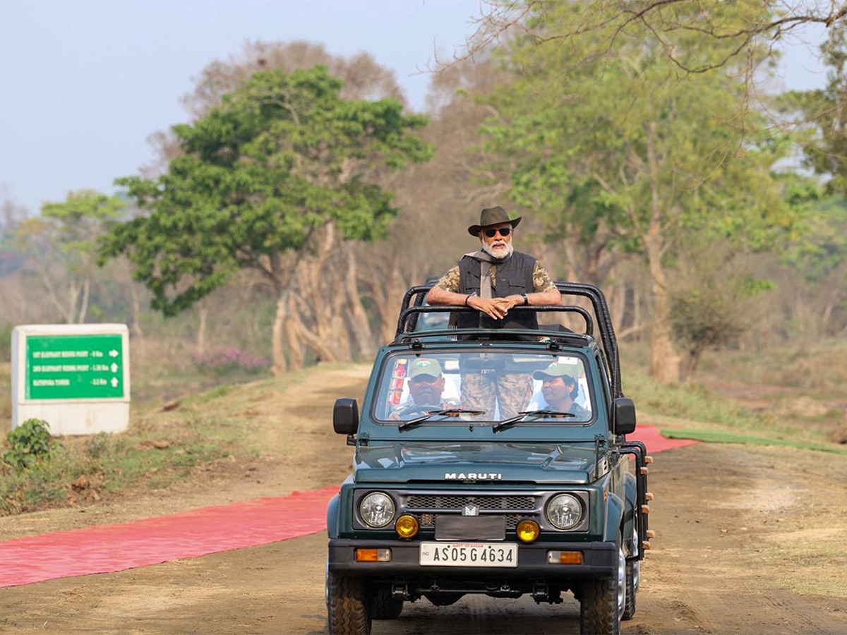 PM Modi Elephant Safari at Assam Kaziranga National Park - Sakshi15