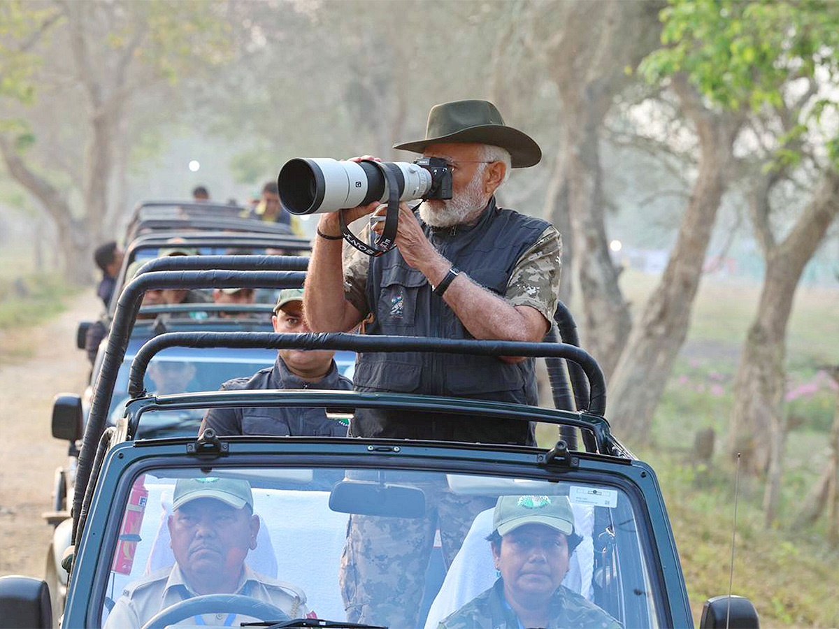 PM Modi Elephant Safari at Assam Kaziranga National Park - Sakshi4