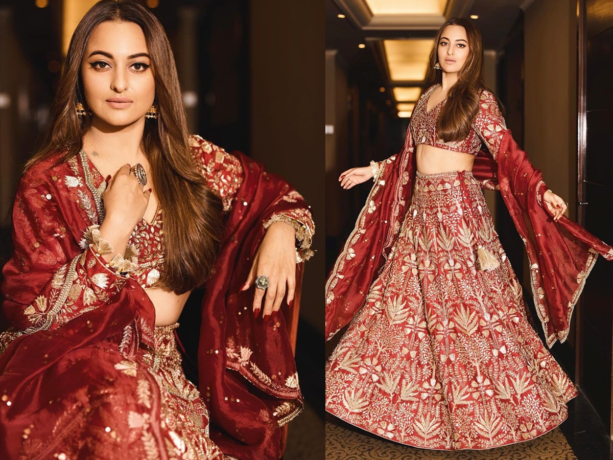 Heroine Sonakshi Sinha Stunning Looks In Red Lehenga - Sakshi1