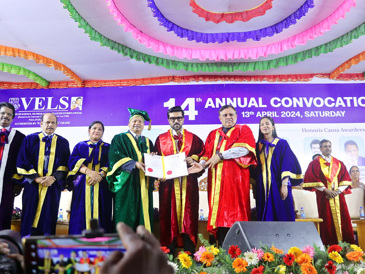 Ram Charan awarded honorary doctorate in literature from Vels University - Sakshi1