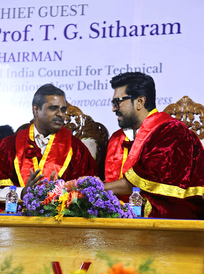 Ram Charan awarded honorary doctorate in literature from Vels University - Sakshi3