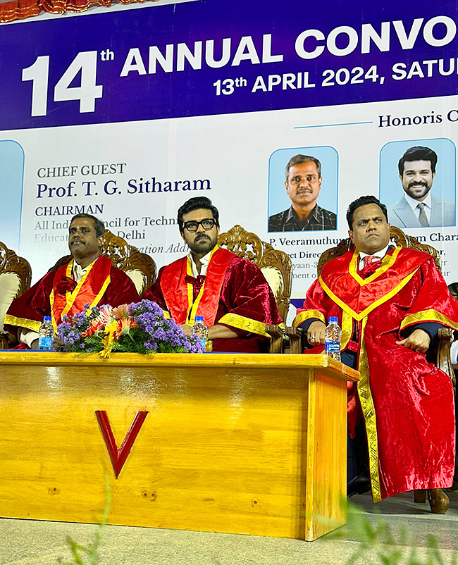 Ram Charan awarded honorary doctorate in literature from Vels University - Sakshi5