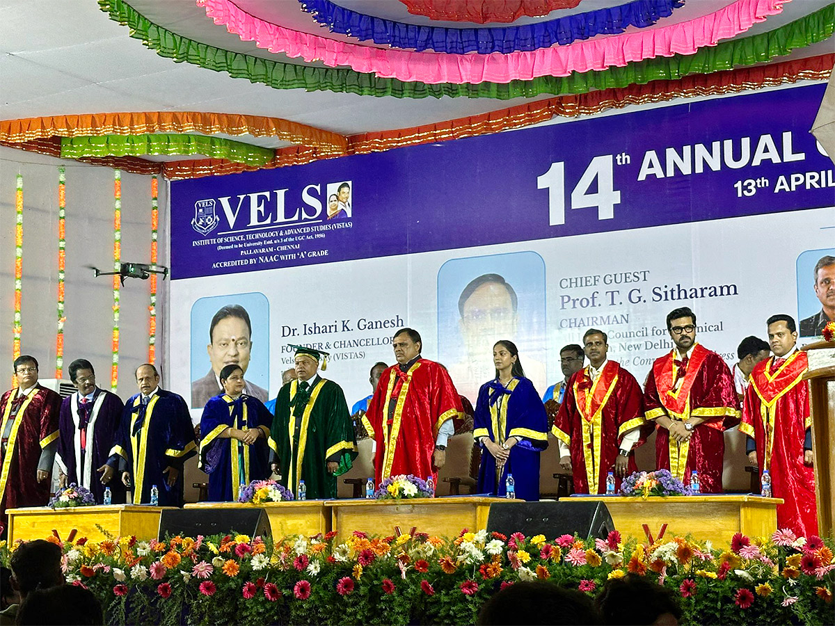 Ram Charan awarded honorary doctorate in literature from Vels University - Sakshi6