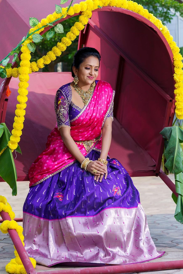 Anchor Suma Kanakala Stills In Colorful Half Saree: Photos - Sakshi11