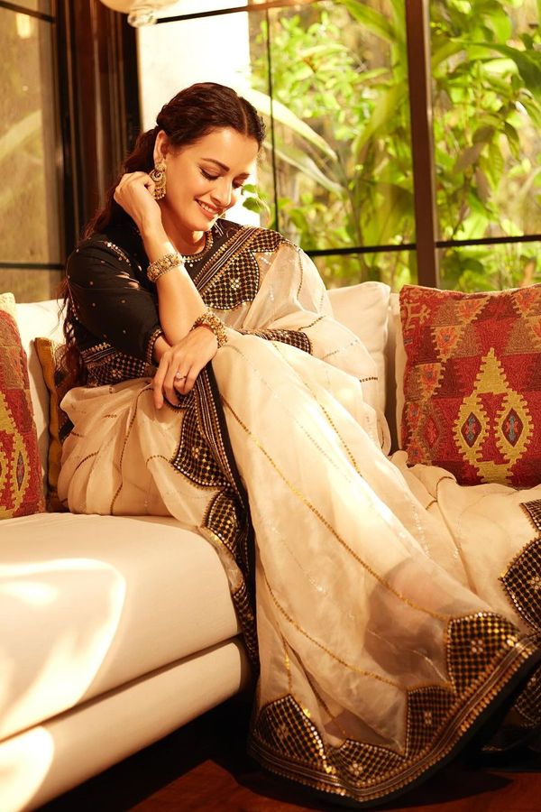 Dia Mirza Rekhi Shines Like A Queen In White Saree - Sakshi3