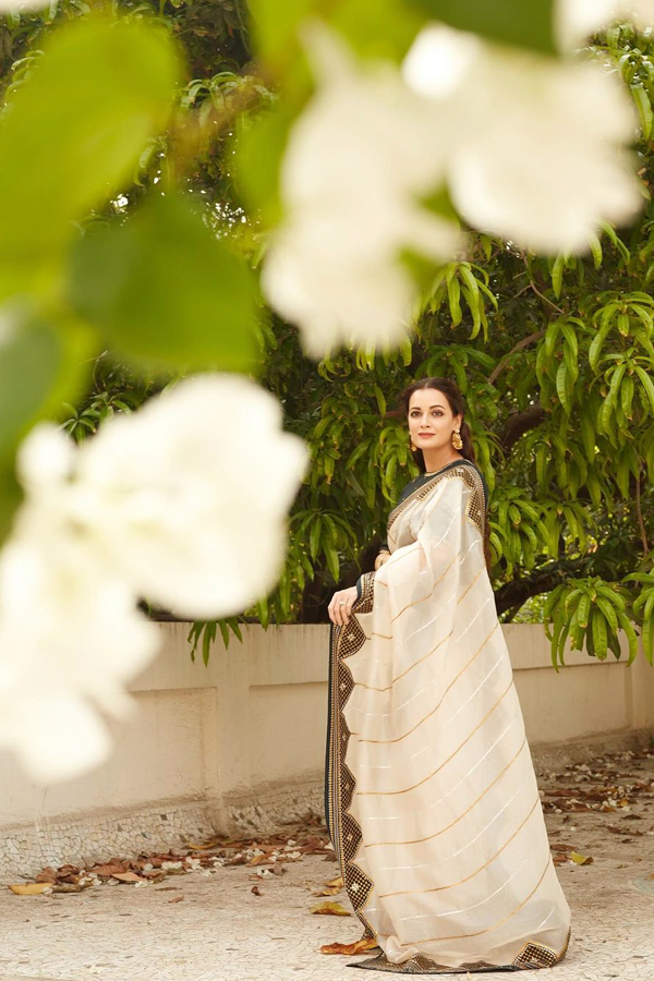 Dia Mirza Rekhi Shines Like A Queen In White Saree - Sakshi5