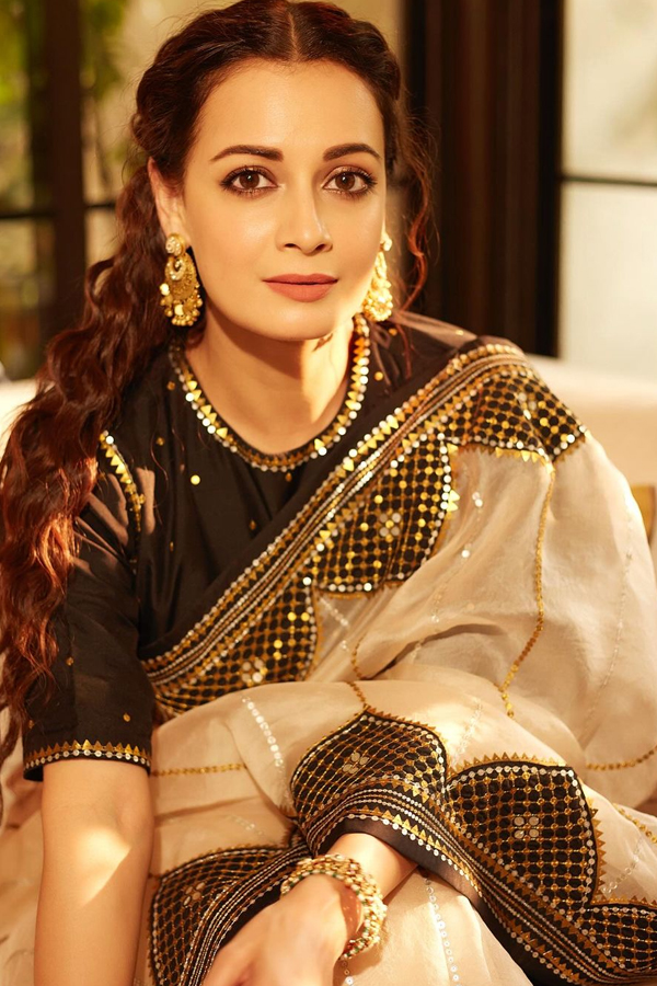 Dia Mirza Rekhi Shines Like A Queen In White Saree - Sakshi7