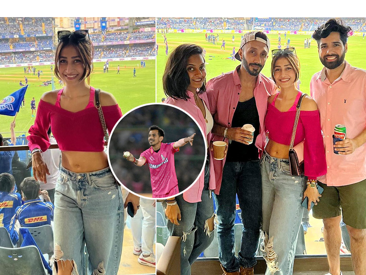 Dhanashree Verma Cheering Yuzvendra Chahal IPL Match Photos - Sakshi1