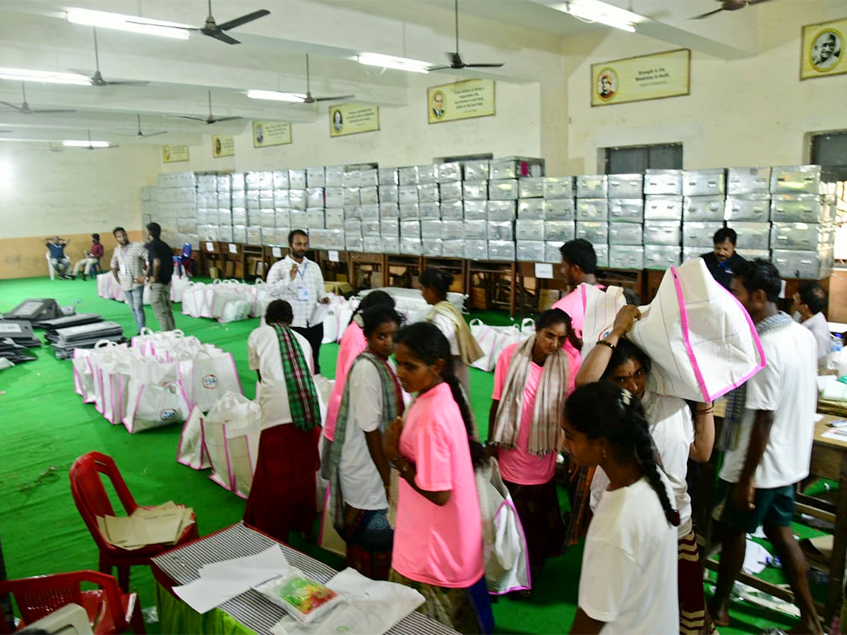 Officials Busy Moving Polling Materials From Andhra University (Photos)10