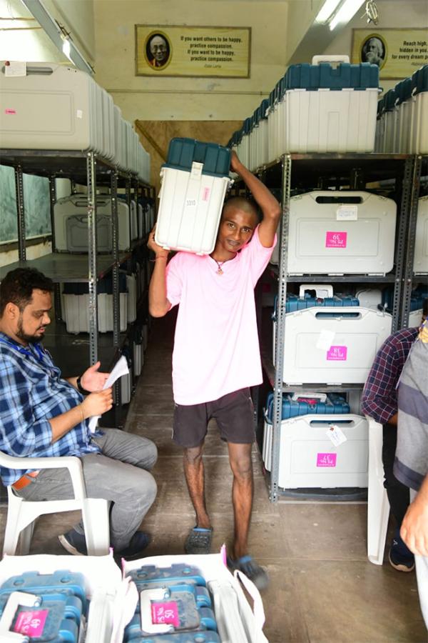 Officials Busy Moving Polling Materials From Andhra University (Photos)6