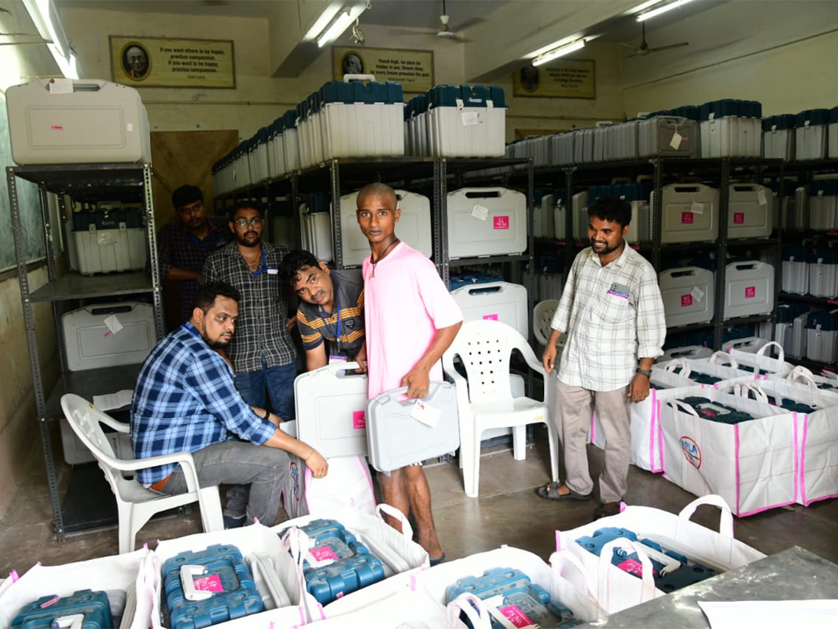 Officials Busy Moving Polling Materials From Andhra University (Photos)9