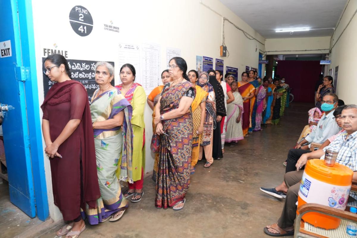 Telangana Elections 2024: Voters At Polling Stations Photos13