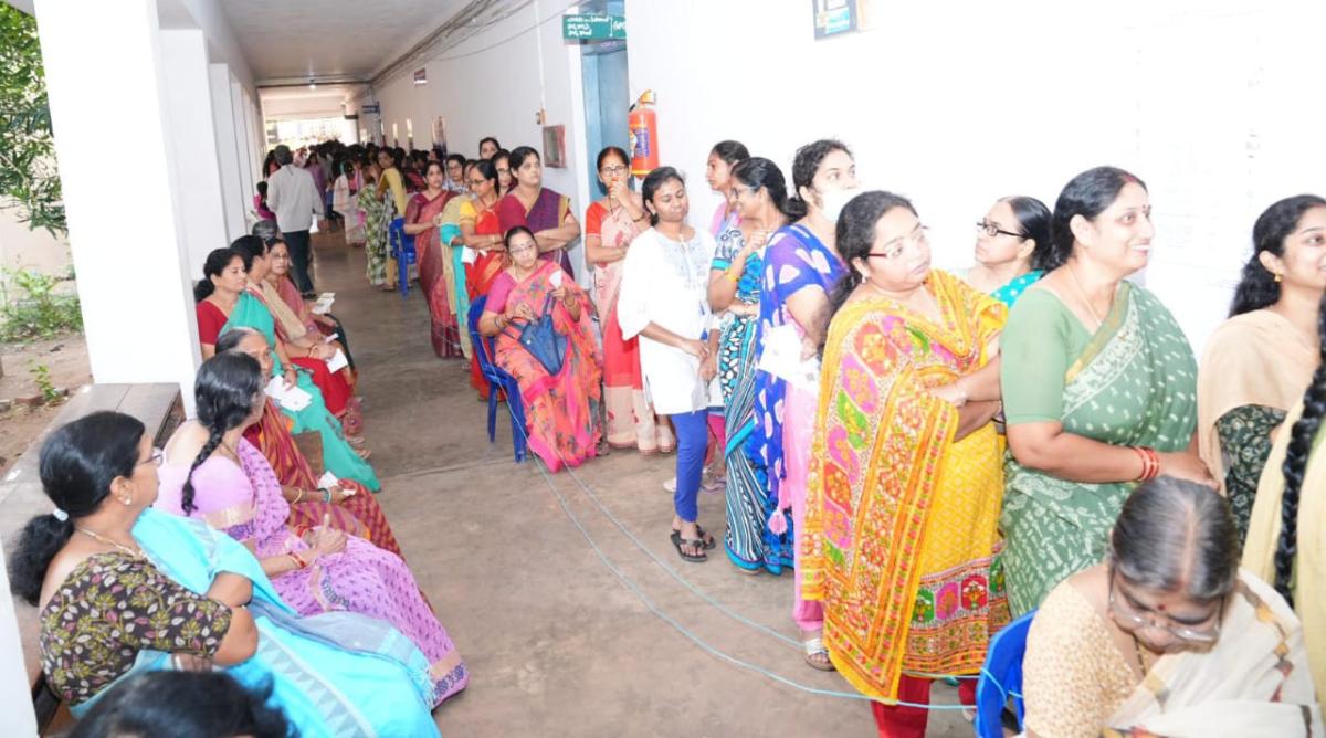 Telangana Elections 2024: Voters At Polling Stations Photos17