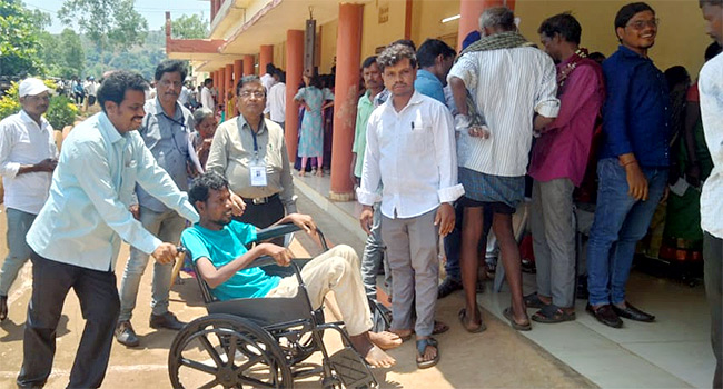 Oldages And Handicapted People Cast Thier Votes In AP23