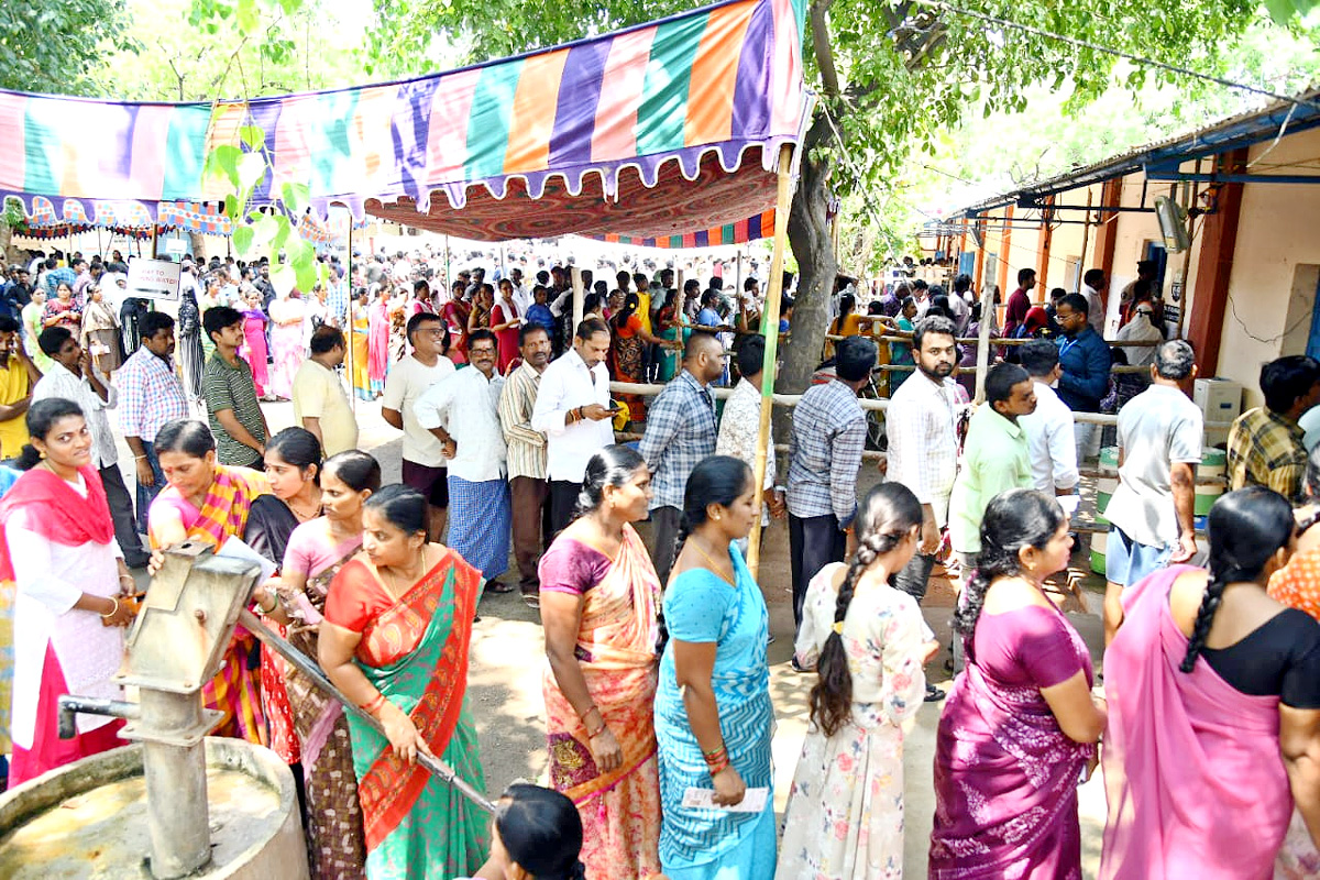 Voters Moving Polling Booths In Andhra Pradesh9