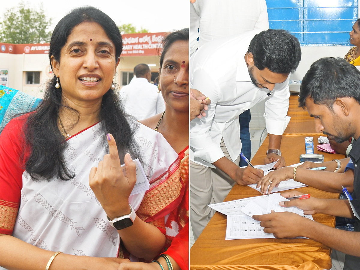 AP Elections 2024: CM YS Jagan Wife YS Bharathi  Cast Vote Photos1