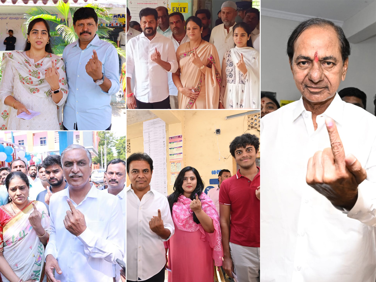 Political Leaders And Families Cast Their Vote In Telangana: Photos1