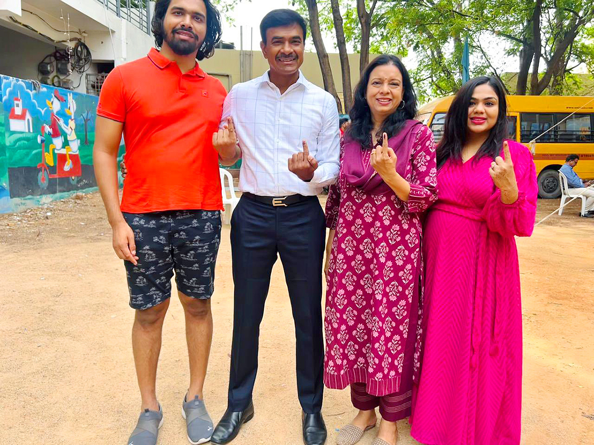 Political Leaders And Families Cast Their Vote In Telangana: Photos7