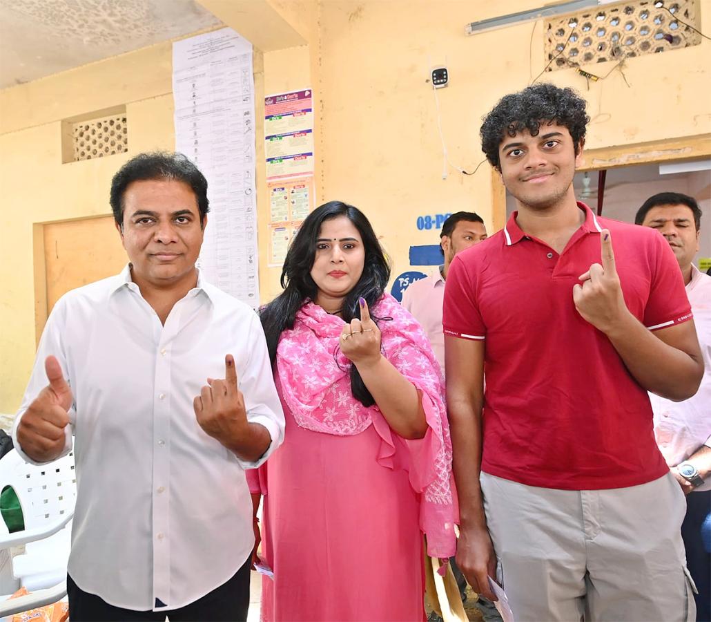 Political Leaders And Families Cast Their Vote In Telangana: Photos8