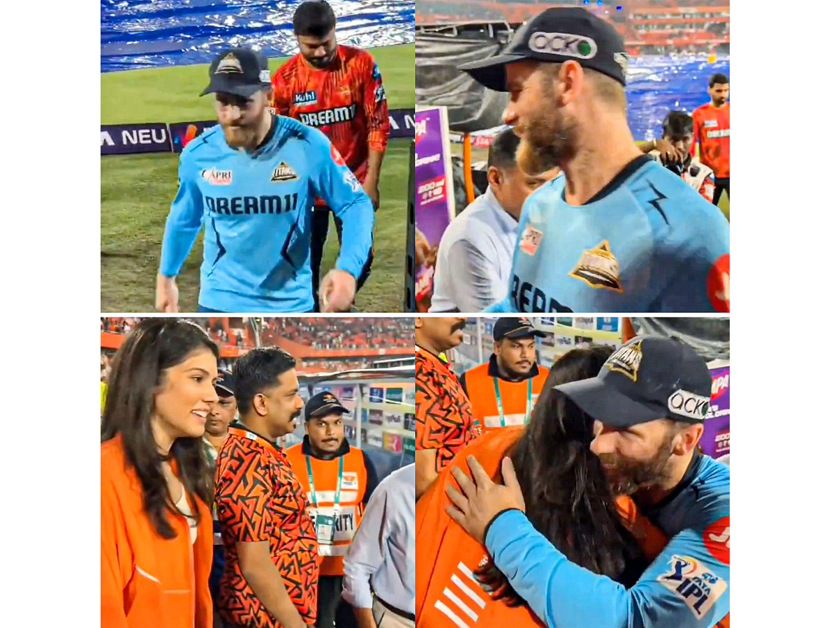 Kane Williamson And Kavya Maran share a warm hug after SRH vs GT clash gets washed out Photos 2