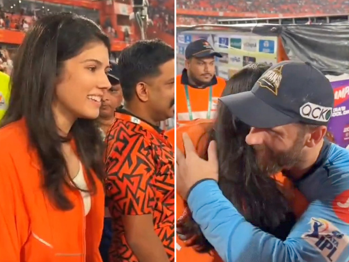 Kane Williamson And Kavya Maran share a warm hug after SRH vs GT clash gets washed out Photos 1