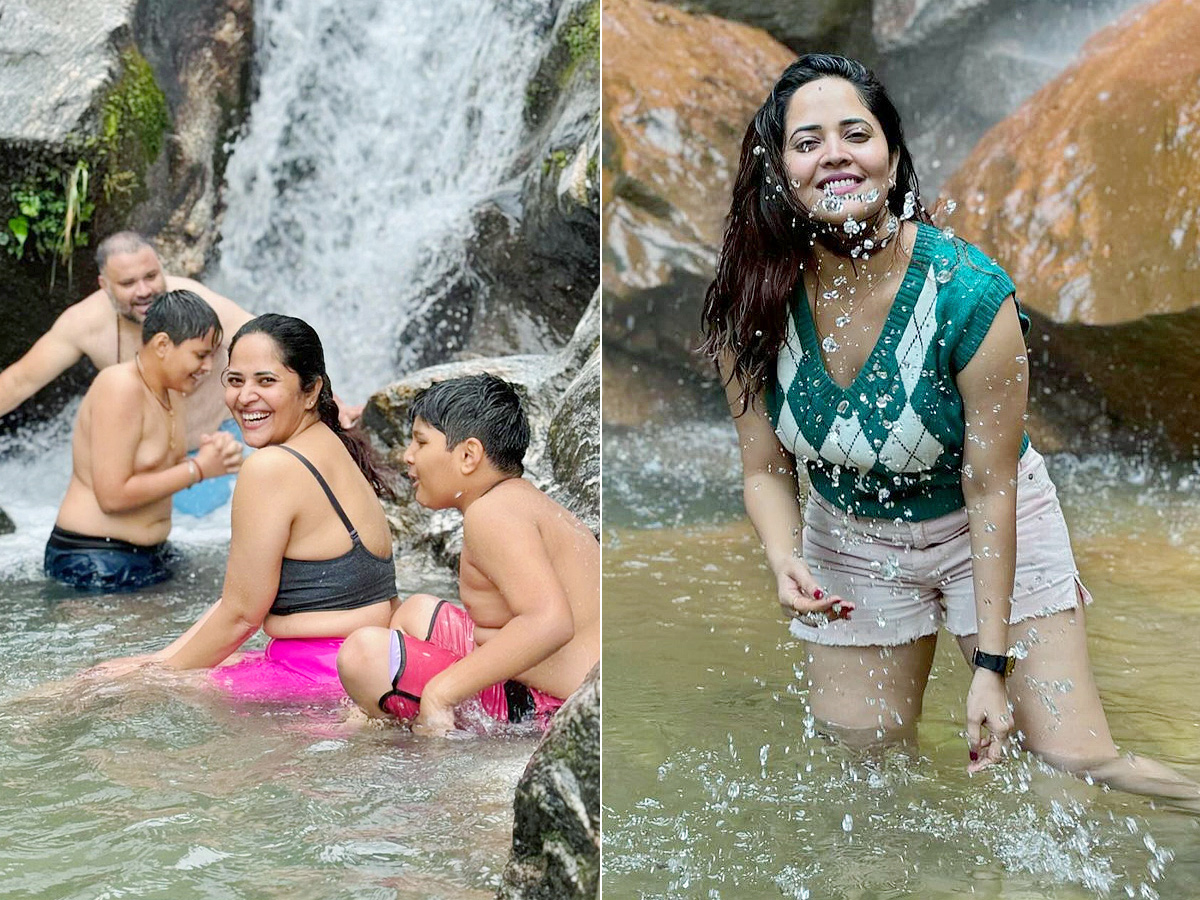 Anasuya Bharadwaj Looks Stunning In This Outfit At Water Falls Photos1