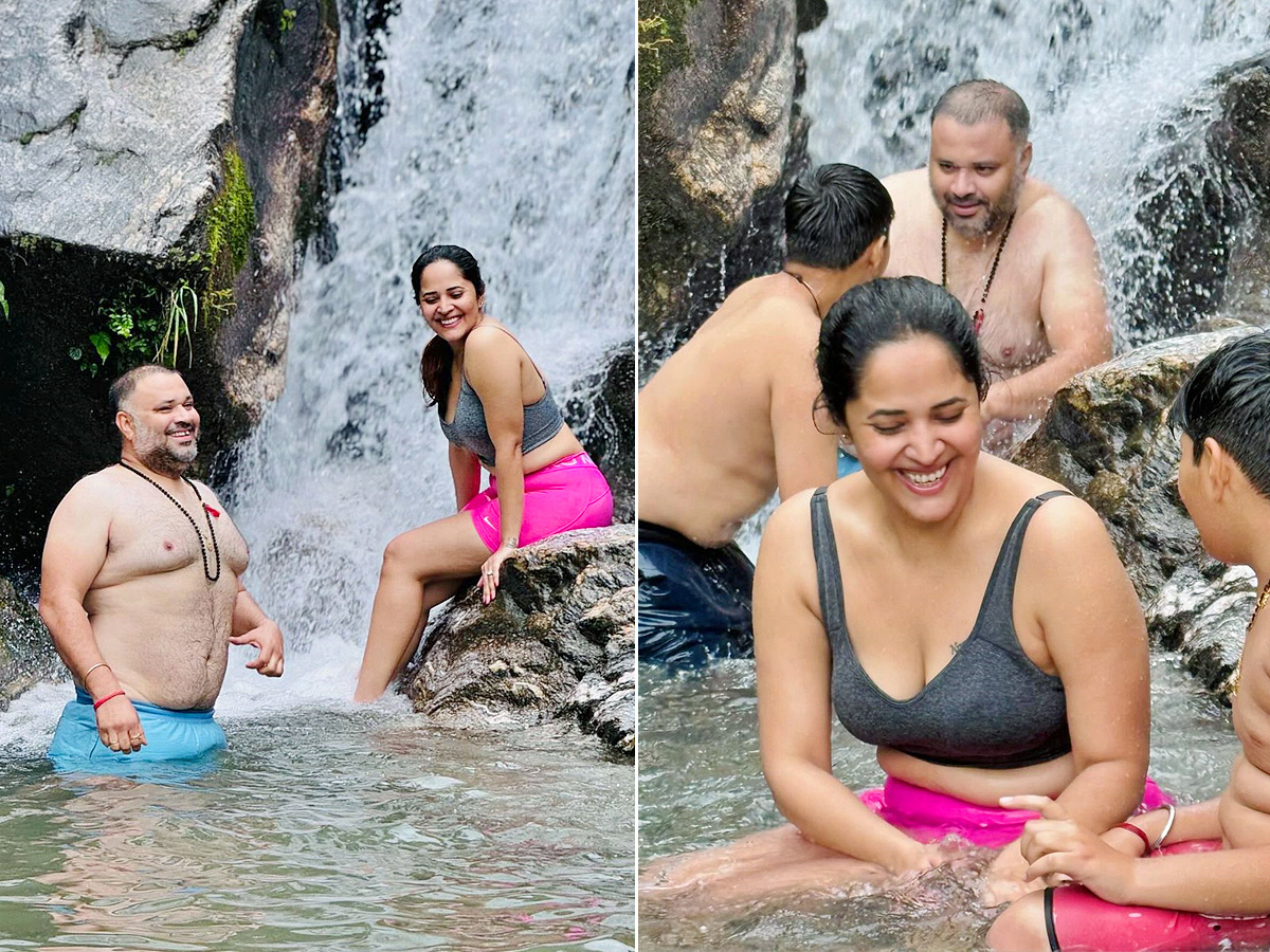 Anasuya Bharadwaj Looks Stunning In This Outfit At Water Falls Photos32