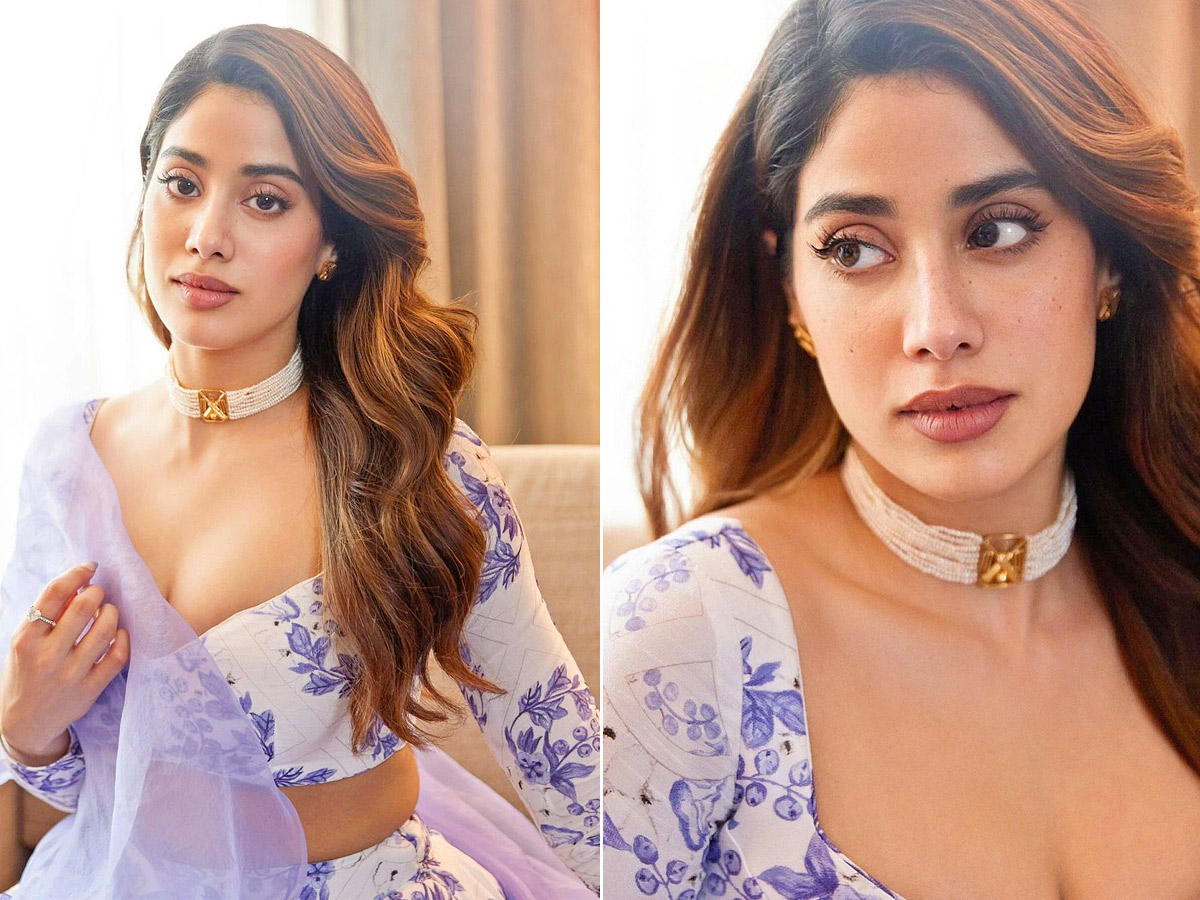 Janhvi Kapoor In A Floral Lehenga And Her Cricket Necklace1