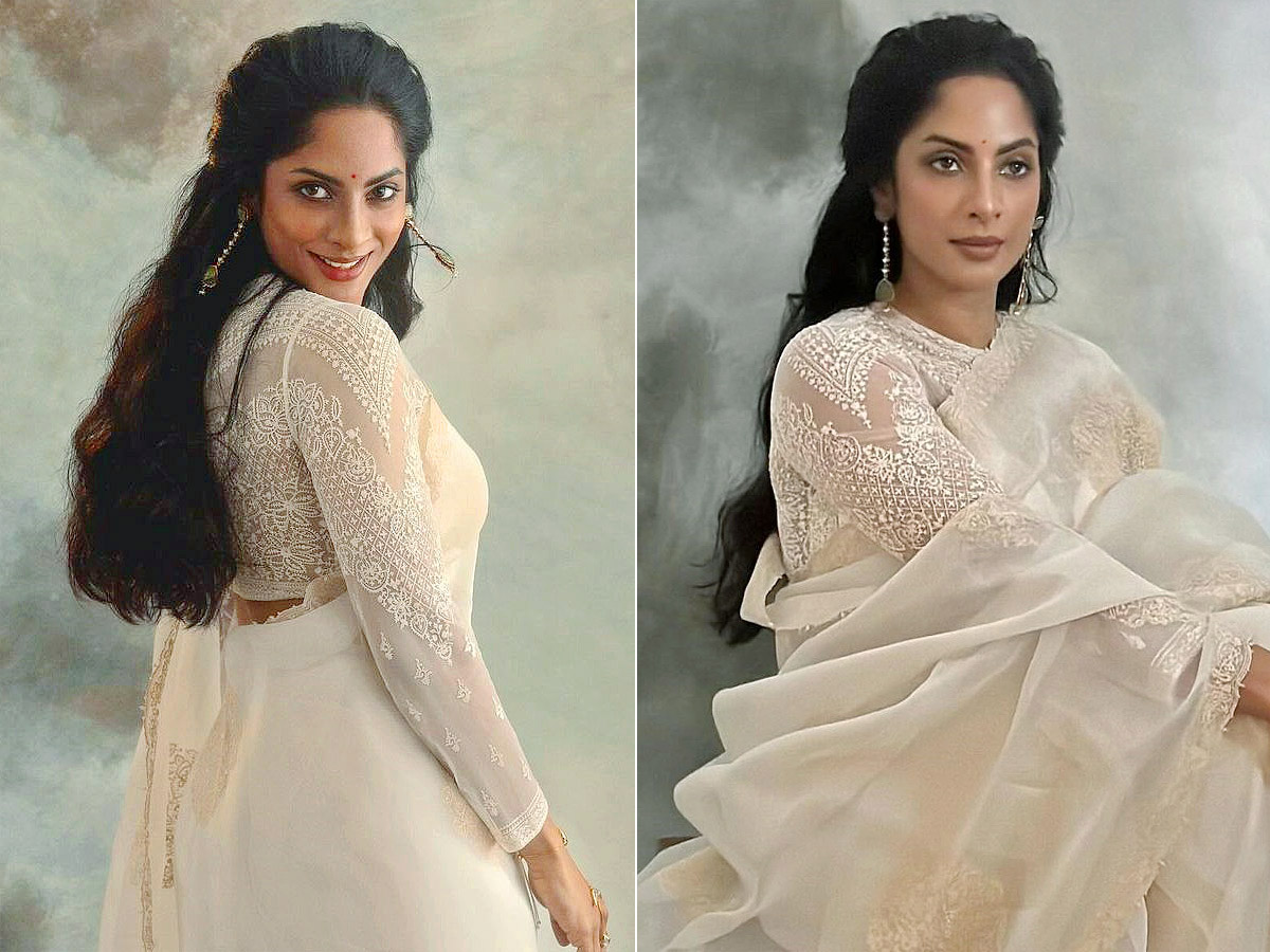  versatile Actress Sriya Reddy amazing look in white saree1