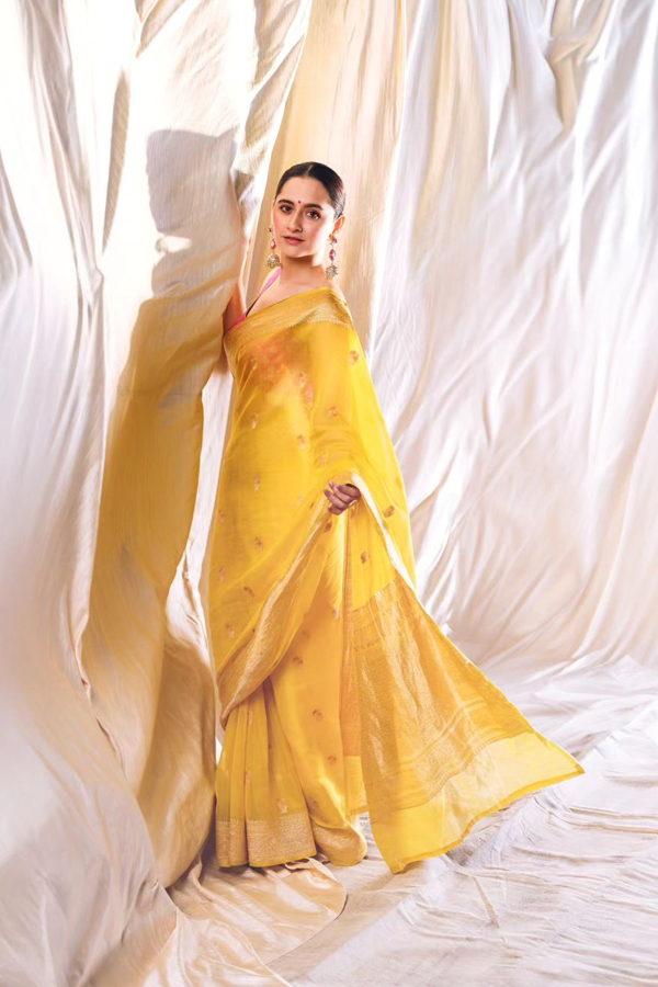 Heeramandi Heroine Sanjeeda Sheikh Looks Amazing In Yellow Saree Photos3