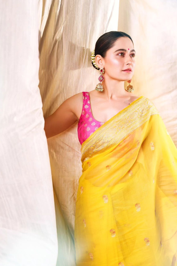 Heeramandi Heroine Sanjeeda Sheikh Looks Amazing In Yellow Saree Photos4