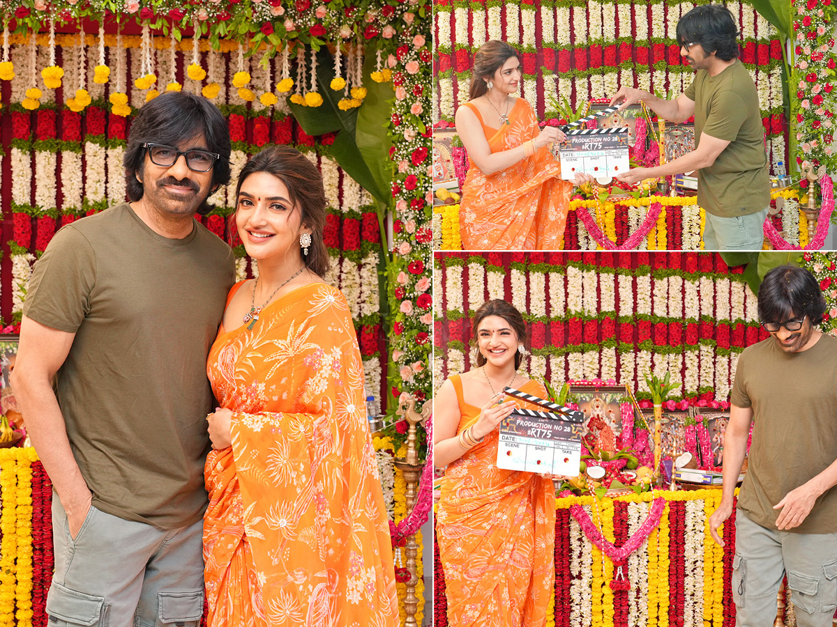 Ravi Teja And Sreeleela reunite for RT75 shoot begins with pooja ceremony Photos1