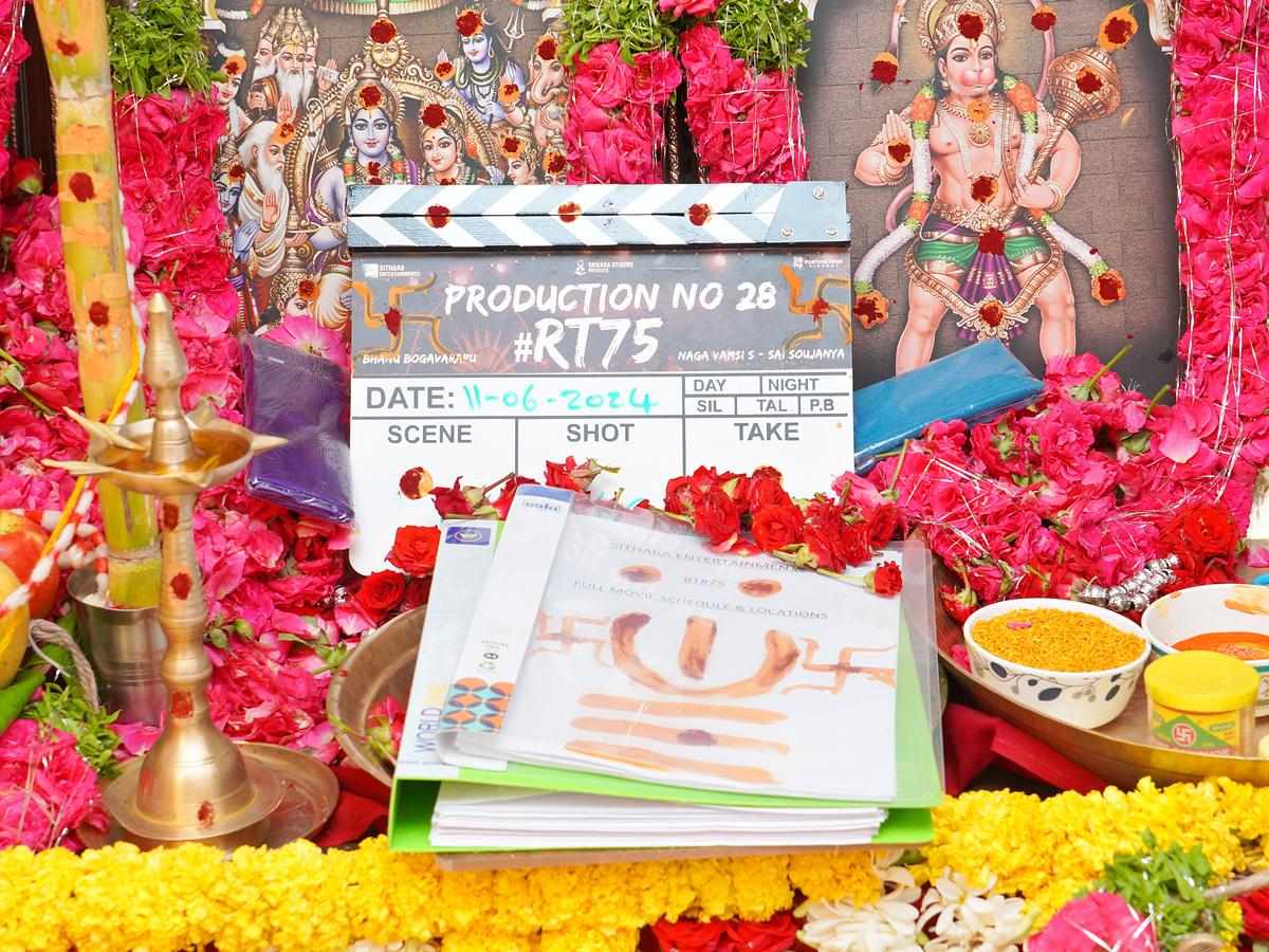 Ravi Teja And Sreeleela reunite for RT75 shoot begins with pooja ceremony Photos9